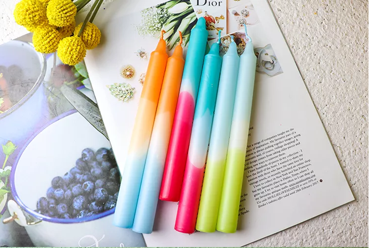 Delicious Tangerine Neon Dip Dye Taper Candles — Lost Objects, Found  Treasures